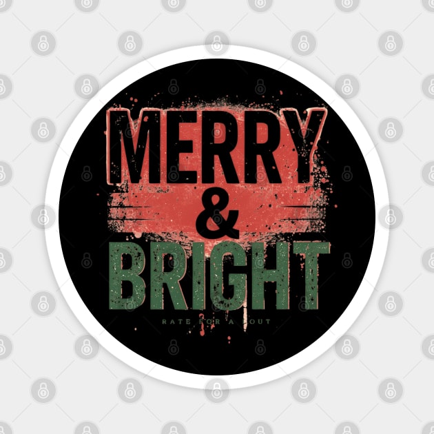 Distressed Merry & Bright Magnet by Ink Lines